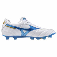 Mizuno Morelia II Pro Gras Voetbalschoenen (FG) Wit Blauw Goud