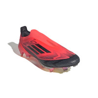 adidas F50+ Gazon Naturel Chaussures de Foot (FG) Rouge Vif Noir Argenté