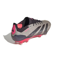 adidas Predator Elite IJzeren-Nop Voetbalschoenen (SG) Zilver Zwart Roze