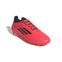 adidas F50 Pro Gazon Naturel Chaussures de Foot (FG) Rouge Vif Noir Argenté