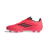 adidas F50 League Gazon Naturel Chaussures de Foot (FG) Rouge Vif Noir Argenté