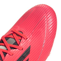 adidas F50 League Gazon Naturel Chaussures de Foot (FG) Rouge Vif Noir Argenté