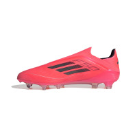 adidas F50 Elite Sans Lacets Gazon Naturel Chaussures de Foot (FG) Rouge Vif Noir Argenté