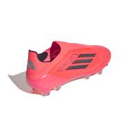 adidas F50 Elite Sans Lacets Gazon Naturel Chaussures de Foot (FG) Rouge Vif Noir Argenté