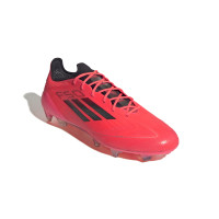 adidas F50 Elite Gazon Naturel Chaussures de Foot (FG) Rouge Vif Noir Argenté