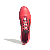 adidas F50 Elite Gazon Naturel Chaussures de Foot (FG) Rouge Vif Noir Argenté