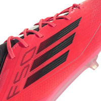 adidas F50 Elite Gazon Naturel Chaussures de Foot (FG) Rouge Vif Noir Argenté