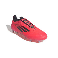 adidas F50 Elite Crampons Vissés Chaussures de Foot (SG) Rouge Vif Noir Argenté