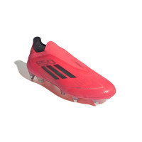 adidas F50 Elite Crampons Vissés Sans Lacets Chaussures de Foot (SG) Rouge Vif Noir Argenté