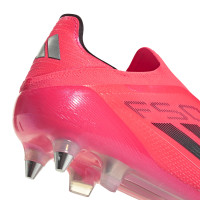 adidas F50 Elite Crampons Vissés Sans Lacets Chaussures de Foot (SG) Rouge Vif Noir Argenté