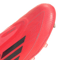 adidas F50 Pro Veterloze Gras Voetbalschoenen (FG) Kids Felrood Zwart Zilver