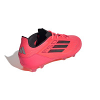 adidas F50 Pro Gazon Naturel Chaussures de Foot (FG) Enfants Rouge Vif Noir Argenté