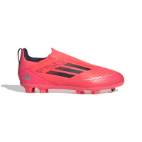 adidas F50 League Veterloze Gras Voetbalschoenen (FG) Felrood Zwart Zilver