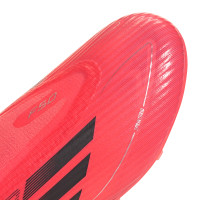 adidas F50 League Sans Lacets Gazon Naturel Chaussures de Foot (FG) Rouge Vif Noir Argenté