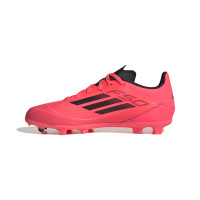 adidas F50 League Gras Voetbalschoenen (FG) Kids Felrood Zwart Zilver