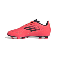 adidas F50 Club Gazon Naturel Gazon Artificiel Chaussures de Foot (FxG) Enfants Rouge Vif Noir Argenté