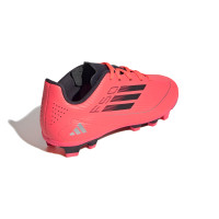 adidas F50 Club Gazon Naturel Gazon Artificiel Chaussures de Foot (FxG) Enfants Rouge Vif Noir Argenté