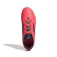 adidas F50 Club Gazon Naturel Gazon Artificiel Chaussures de Foot (FxG) Enfants Rouge Vif Noir Argenté