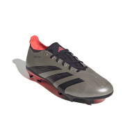 adidas Predator League Gras Voetbalschoenen (FG) Zilver Zwart Roze