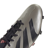 adidas Predator League Gras Voetbalschoenen (FG) Zilver Zwart Roze