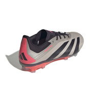 adidas Predator Elite Gazon Naturel Chaussures de Foot (FG) Enfants Argenté Noir Rose