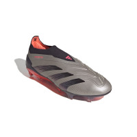 adidas Predator Elite Sans Lacets Gazon Naturel Chaussures de Foot (FG) Argenté Noir Rose