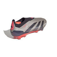 adidas Predator Elite Veterloze Gras Voetbalschoenen (FG) Zilver Zwart Roze