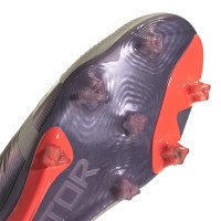 adidas Predator Elite Veterloze Gras Voetbalschoenen (FG) Zilver Zwart Roze