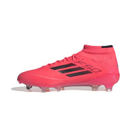 adidas F50 Elite Mid Gazon Naturel Chaussures de Foot (FG) Rouge Vif Noir Argenté