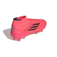 adidas F50 Elite Mid Gazon Naturel Chaussures de Foot (FG) Rouge Vif Noir Argenté