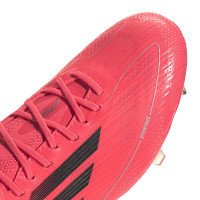 adidas F50 Elite Mid Gazon Naturel Chaussures de Foot (FG) Rouge Vif Noir Argenté