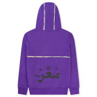 Sweat à capuche Touzani Angora pour enfants violet gris blanc