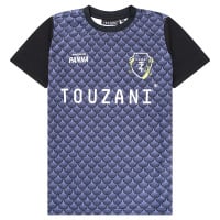 Maillot de football Touzani Hikarimono pour enfant bleu noir blanc