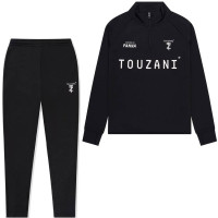 Survêtement Touzani Platinum à 1/4 zip pour enfants, noir et blanc