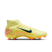 Nike Zoom Mercurial Superfly 10 Mbappé Academy Gazon Naturel Artificiel Chaussures de Foot (MG) Jaune Rose Orange