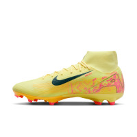 Nike Zoom Mercurial Superfly 10 Mbappé Academy Gras / Kunstgras Voetbalschoenen (MG) Geel Roze Oranje