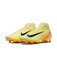 Nike Zoom Mercurial Superfly 10 Mbappé Academy Gazon Naturel Artificiel Chaussures de Foot (MG) Jaune Rose Orange