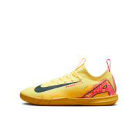 Nike Zoom Mercurial Vapor 16 Mbappé Academy Chaussures de Foot en Salle (IN) Enfants Jaune Rose Orange