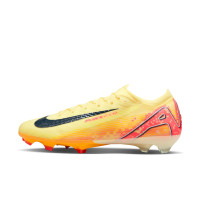 Nike Zoom Mercurial Vapor 16 Mbappé Elite Gazon Naturel Chaussures de Foot (FG) Jaune Rose Orange