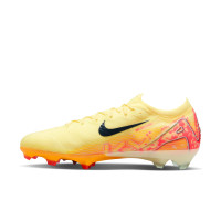 Nike Zoom Mercurial Vapor 16 Mbappé Elite Gazon Naturel Chaussures de Foot (FG) Jaune Rose Orange