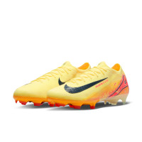 Nike Zoom Mercurial Vapor 16 Mbappé Elite Gazon Naturel Chaussures de Foot (FG) Jaune Rose Orange