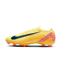 Nike Zoom Mercurial Vapor 16 Mbappé Pro Gazon Naturel Chaussures de Foot (FG) Jaune Rose Orange