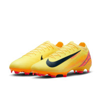 Nike Zoom Mercurial Vapor 16 Mbappé Pro Gazon Naturel Chaussures de Foot (FG) Jaune Rose Orange