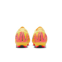 Nike Zoom Mercurial Vapor 16 Mbappé Pro Gazon Naturel Chaussures de Foot (FG) Jaune Rose Orange