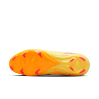 Nike Zoom Mercurial Vapor 16 Mbappé Pro Gazon Naturel Chaussures de Foot (FG) Jaune Rose Orange