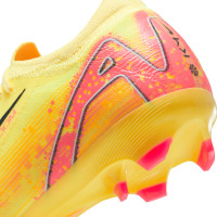 Nike Zoom Mercurial Vapor 16 Mbappé Pro Gazon Naturel Chaussures de Foot (FG) Jaune Rose Orange