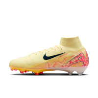 Nike Zoom Mercurial Superfly 10 Mbappé Elite Gazon Naturel Chaussures de Foot (FG) Jaune Rose Orange