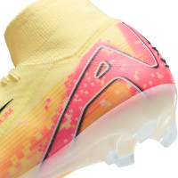 Nike Zoom Mercurial Superfly 10 Mbappé Elite Gazon Naturel Chaussures de Foot (FG) Jaune Rose Orange