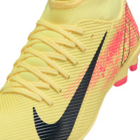 Nike Mercurial Superfly 10 Mbappé Club Gazon Naturel Artificiel Chaussures de Foot (MG) Enfants Jaune Rose Orange