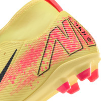 Nike Mercurial Superfly 10 Mbappé Club Gazon Naturel Artificiel Chaussures de Foot (MG) Enfants Jaune Rose Orange